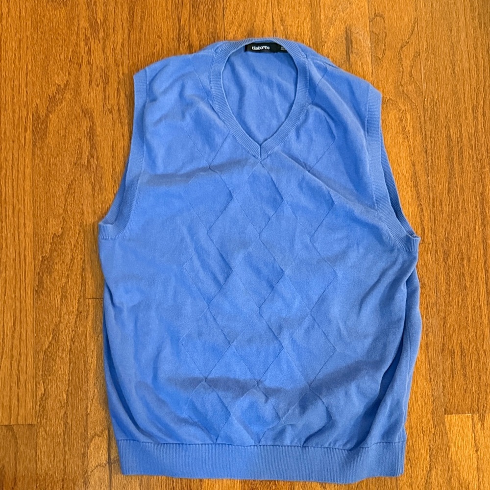 Claiborne V-Neck Blue Sweater Vest
